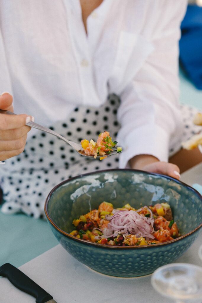 Déjeuner à la plage bleue